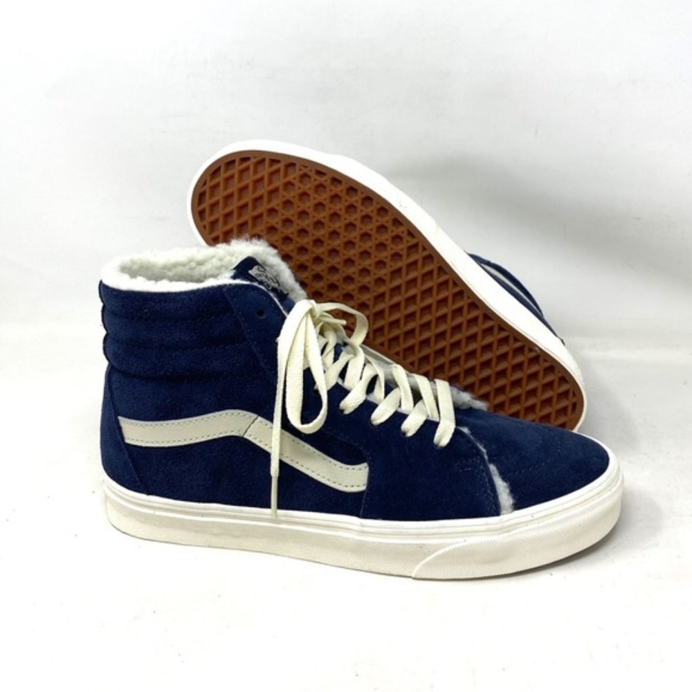 VANS Sk8-Hi Cozy Hug Skate Shoes Suede Faux Fur Navi Men’s Casual VN0005U9JDU - Picture 9 of 10
